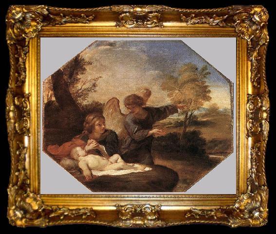 framed  Andrea Sacchi Hagar and Ishmael in the Wilderness, ta009-2